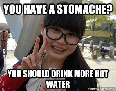 Consejito 'made in China': para mantener bien tu estómago, bebe agua caliente... O no lo hagas.