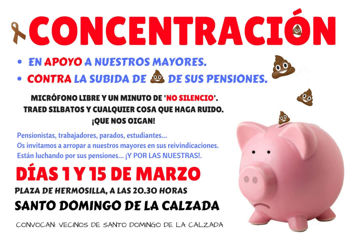 Concentraciones en Santo Domingo de la Calzada en contra de la "subida miserable" de las pensiones 1