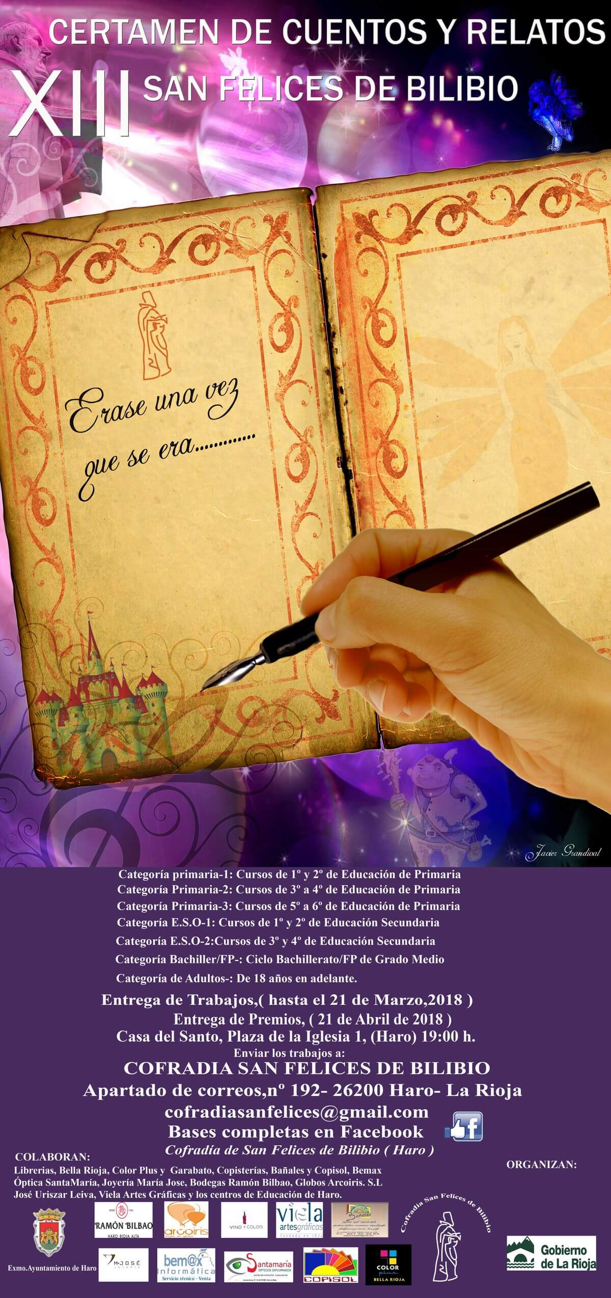 La Cofradía de San Felices convoca el XIII Certamen de Cuentos y Relatos 2