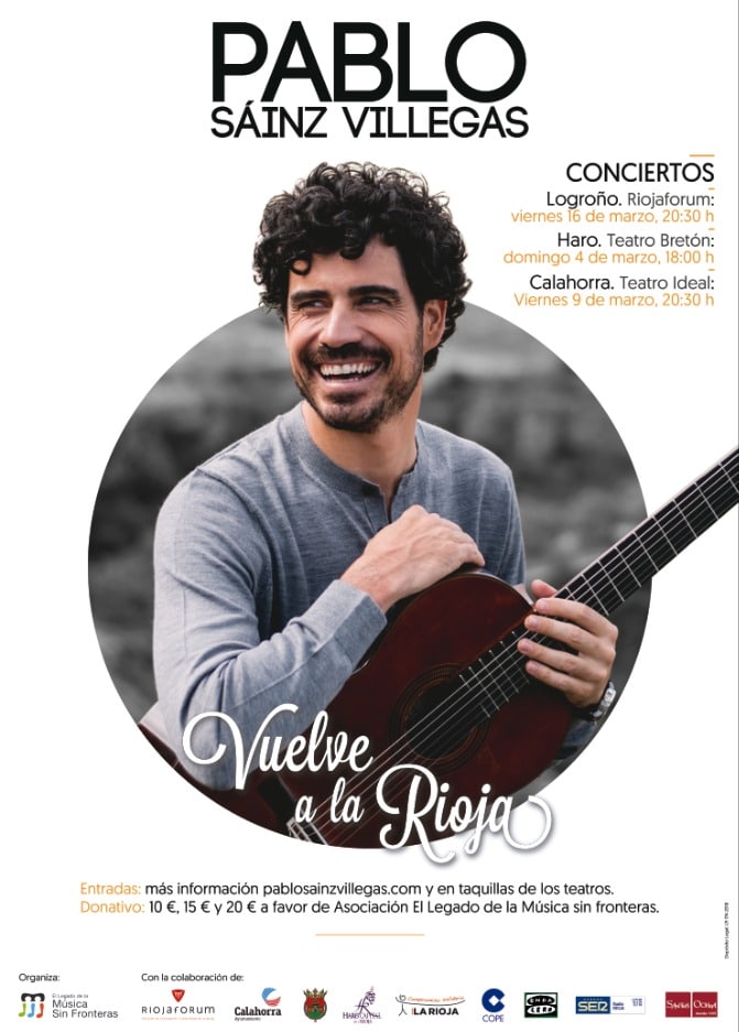 Pablo Sáinz Villegas ofrecerá un concierto en Haro el próximo 4 de marzo 2