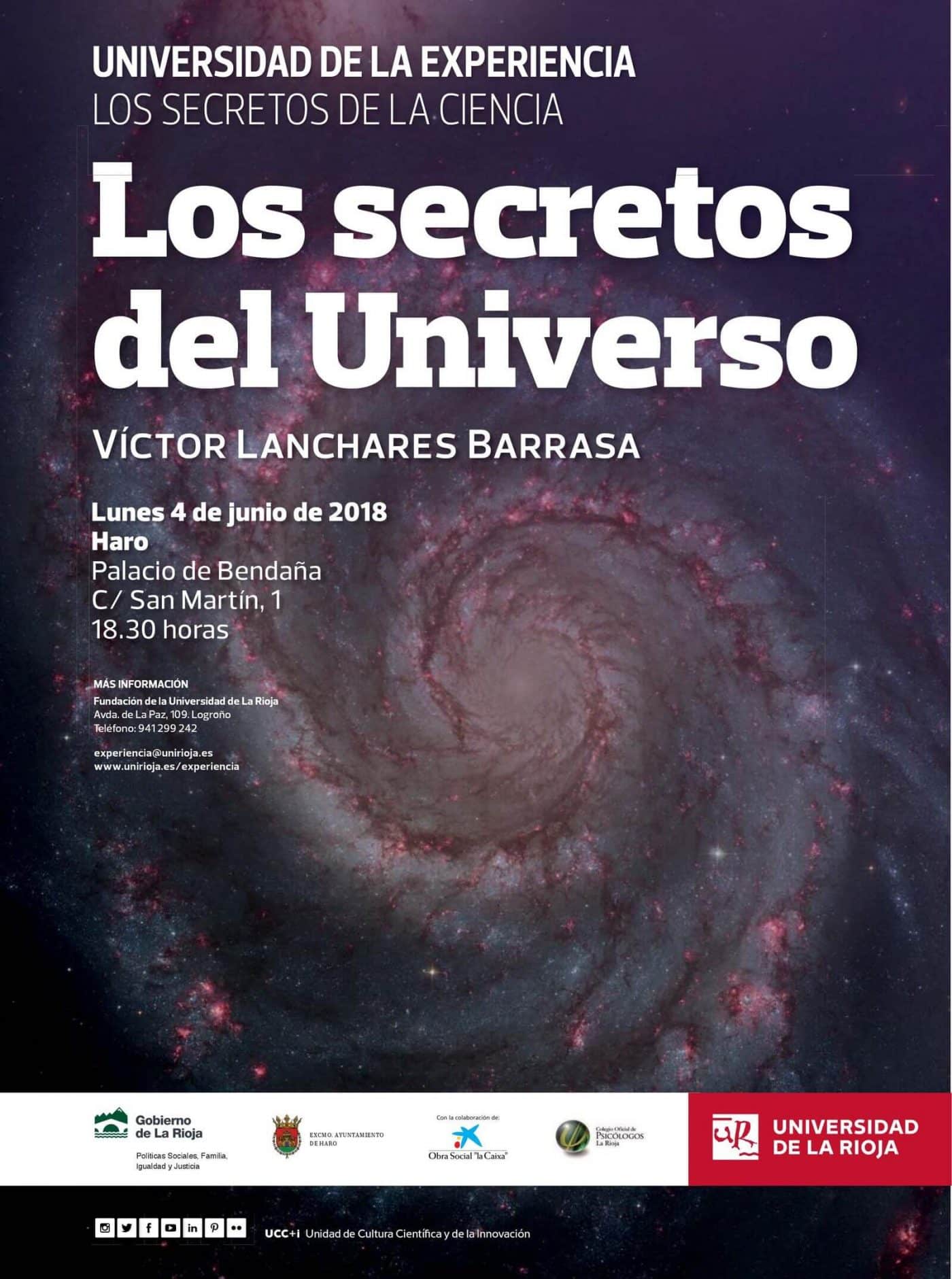 Conferencia sobre 'Los secretos del universo', el próximo 4 de junio en el Palacio de Bendaña 2