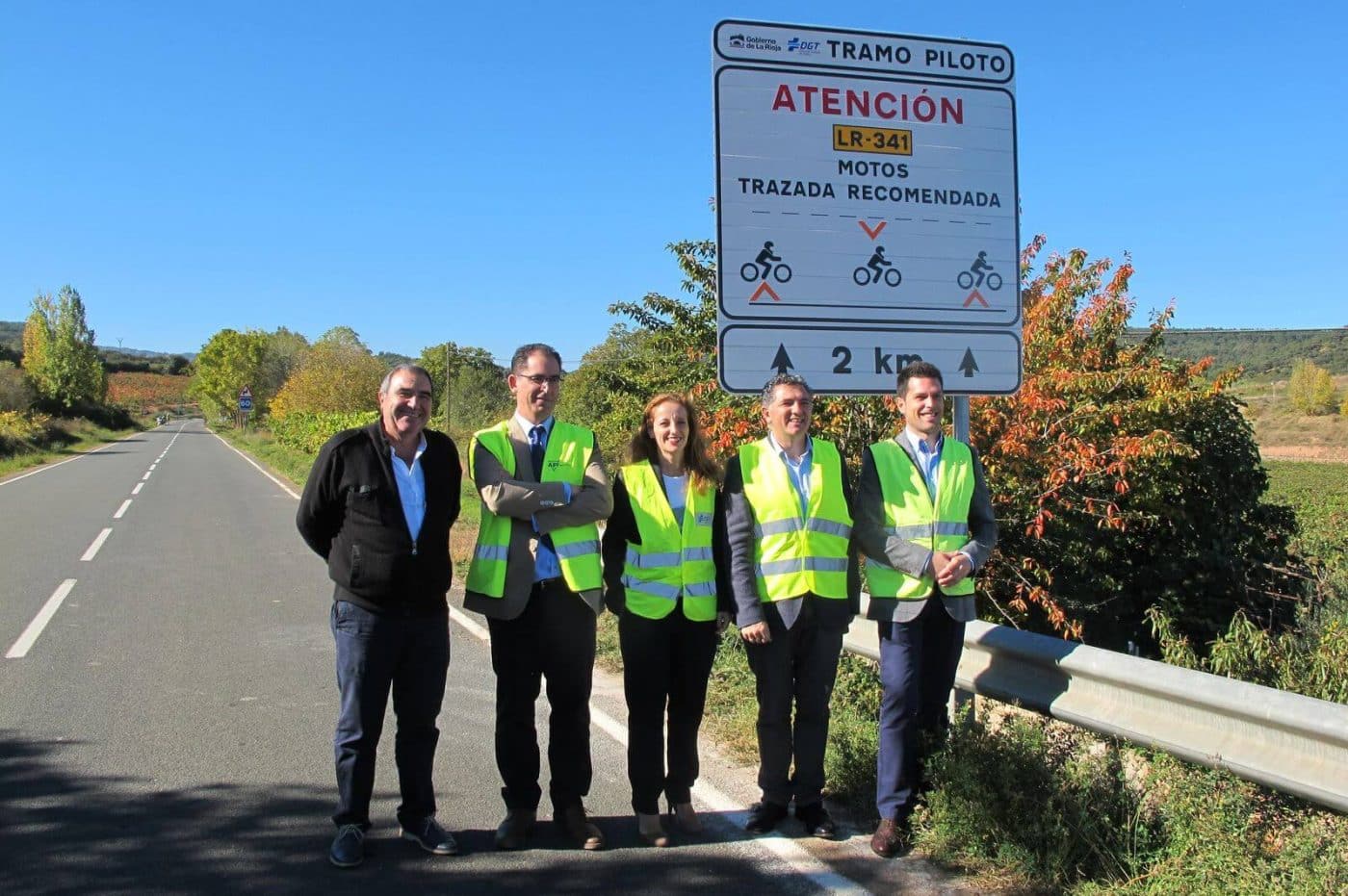 Las carreteras riojanas estrenan un innovador sistema de señalización específico para motoristas 1