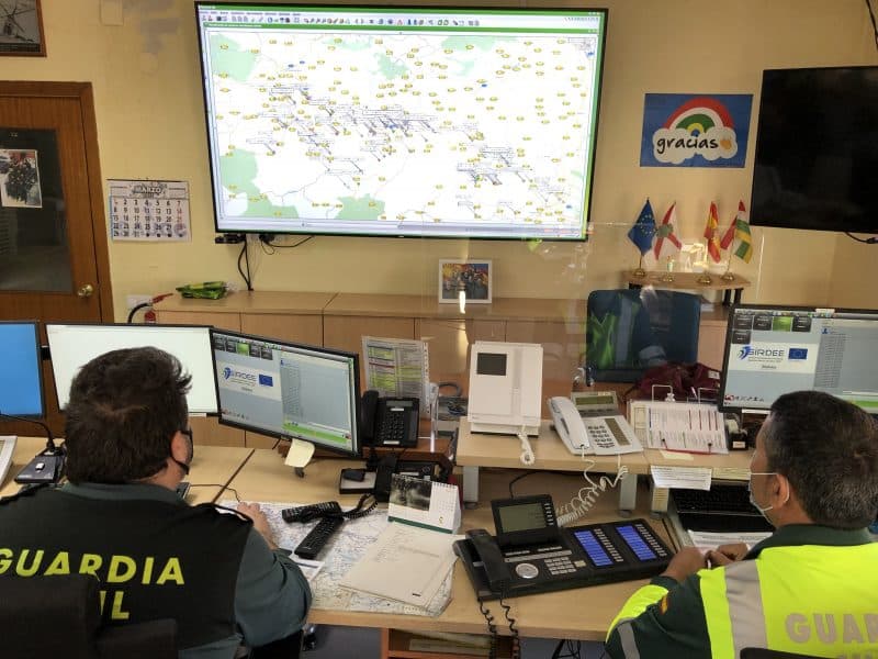 Sala de control de la Guardia Civil