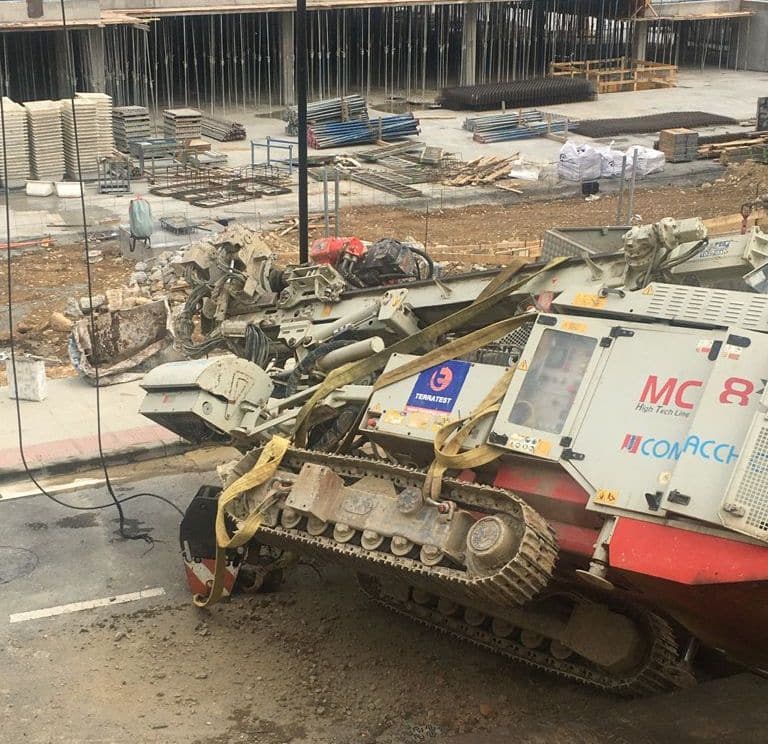 Aparatoso accidente en las obras del nuevo Mercadona en Haro 3