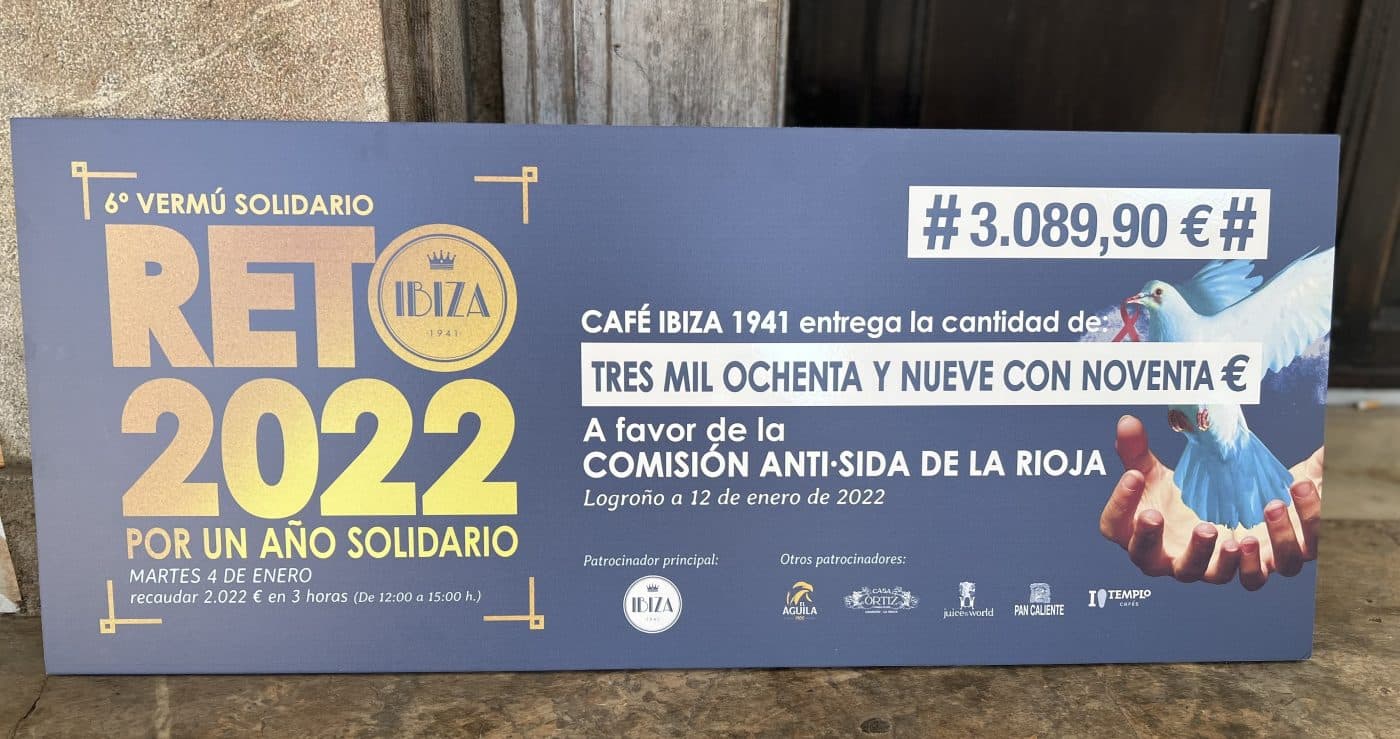 Café Ibiza 1941 entrega a la Comisión Antisida de La Rioja la recaudación de su vermú solidario 1