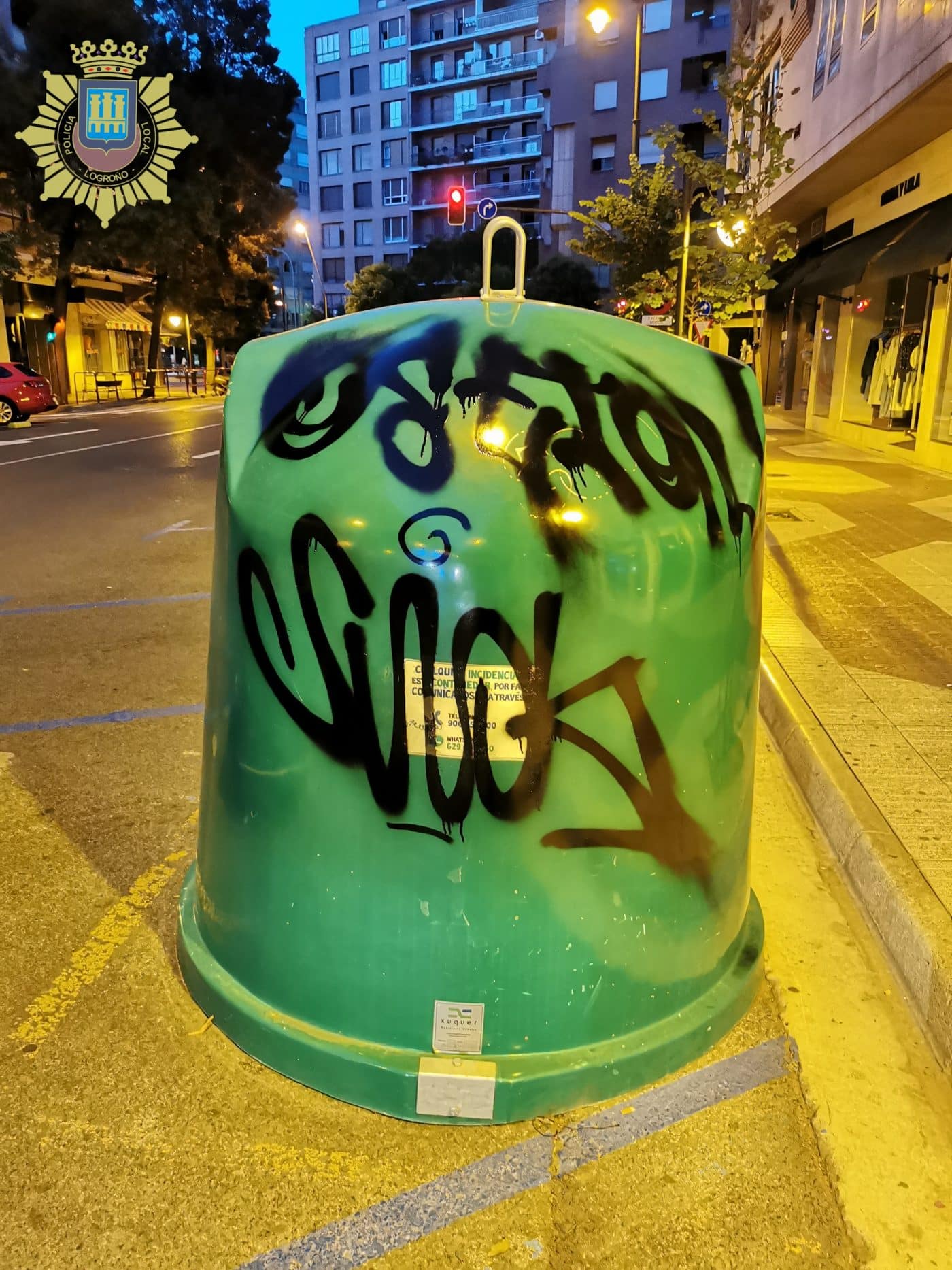 La Policía Local denuncia a dos grafiteros por realizar pintadas en Logroño 2