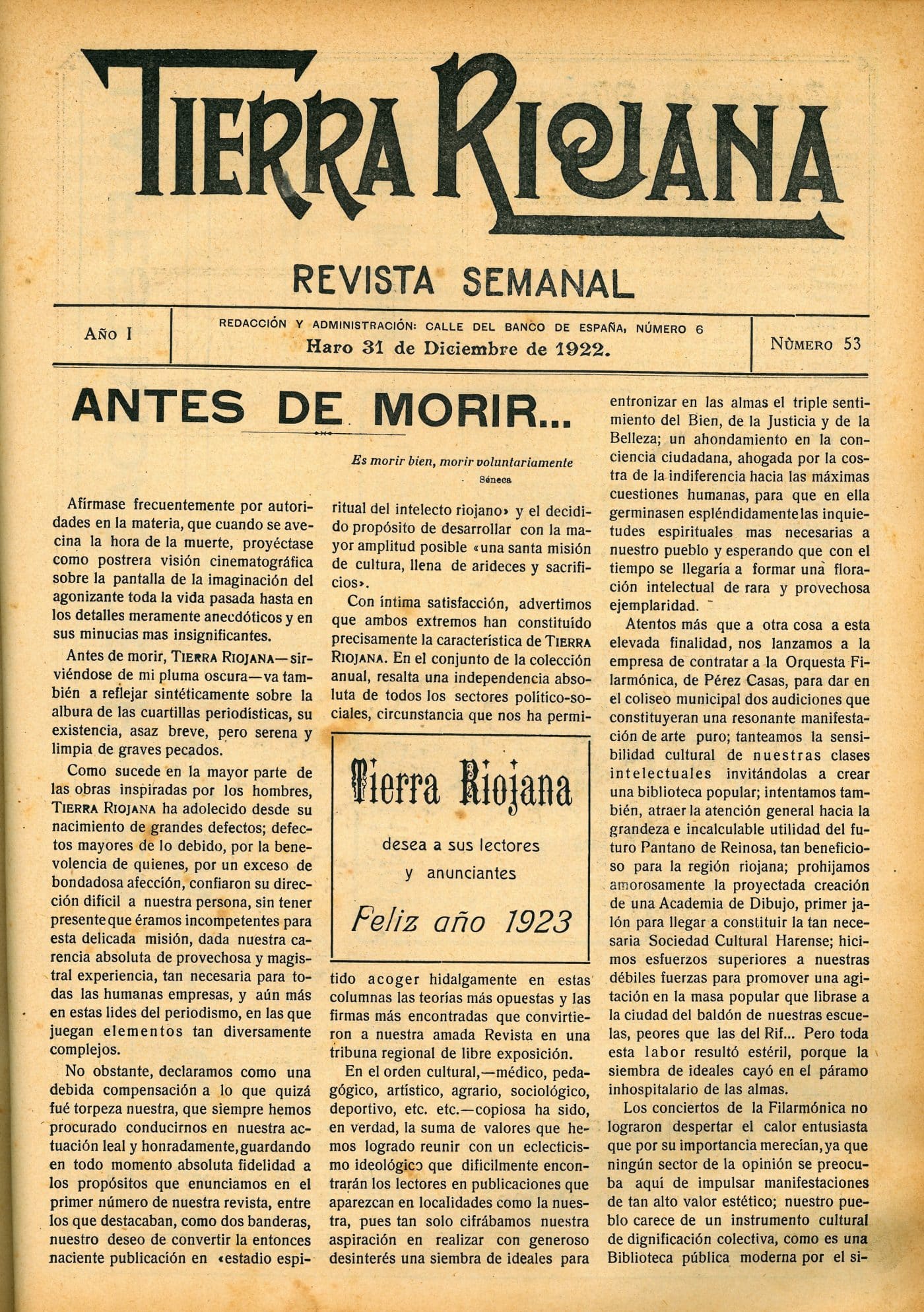 Centenario de la creación y desaparición de la revista 'Tierra Riojana' 2