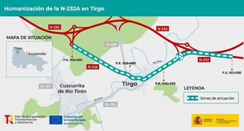 El Mitma licita por más de un millón de euros las obras para 'humanizar' la carretera a su paso por Tirgo 1