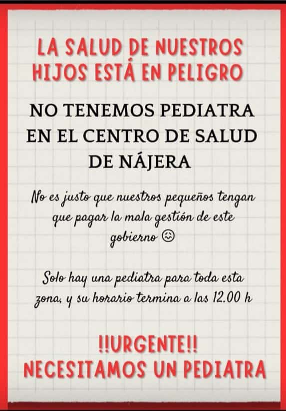 El SERIS asegura que "no hay problemas de atención pediátrica" en el Centro de Salud de Nájera 1