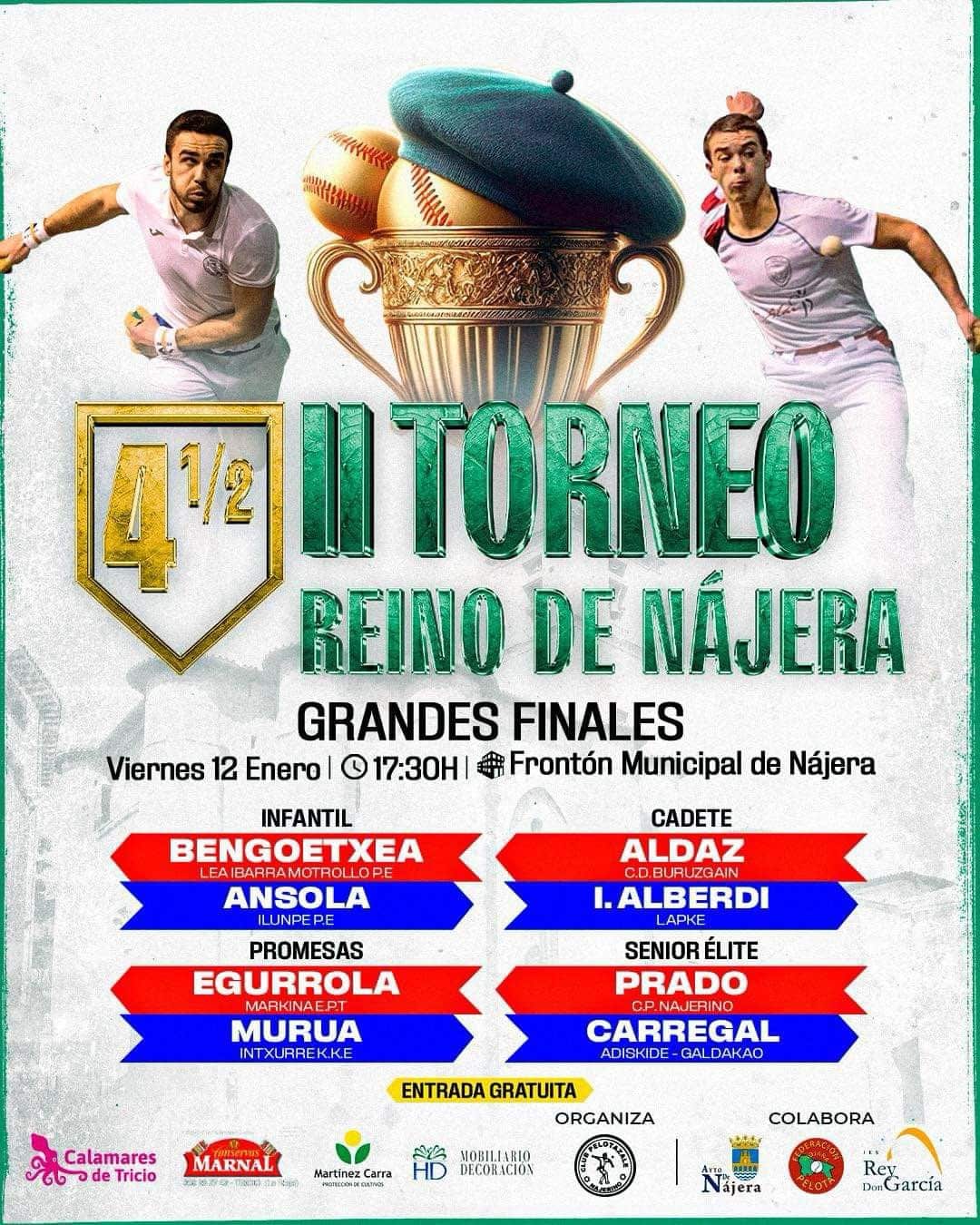 El IES Rey Don García entrega los trofeos para el Torneo Reino de Nájera de pelota 1