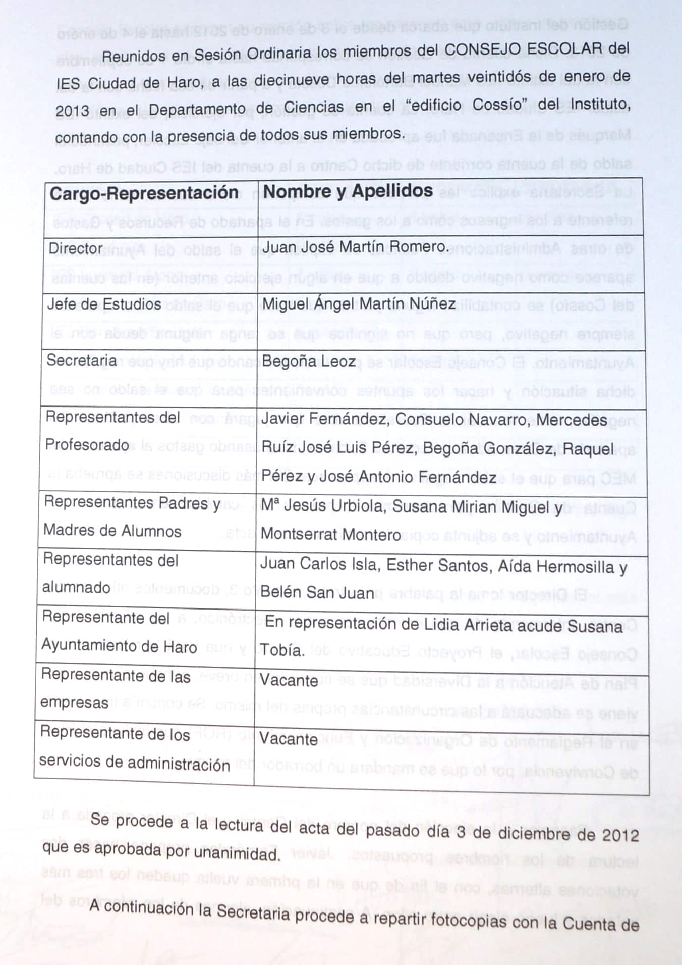 El cambio de IES Ciudad de Haro a IES Manuel Bartolomé Cossío 2 El cambio de IES Ciudad de Haro a IES Manuel Bartolomé Cossío 2