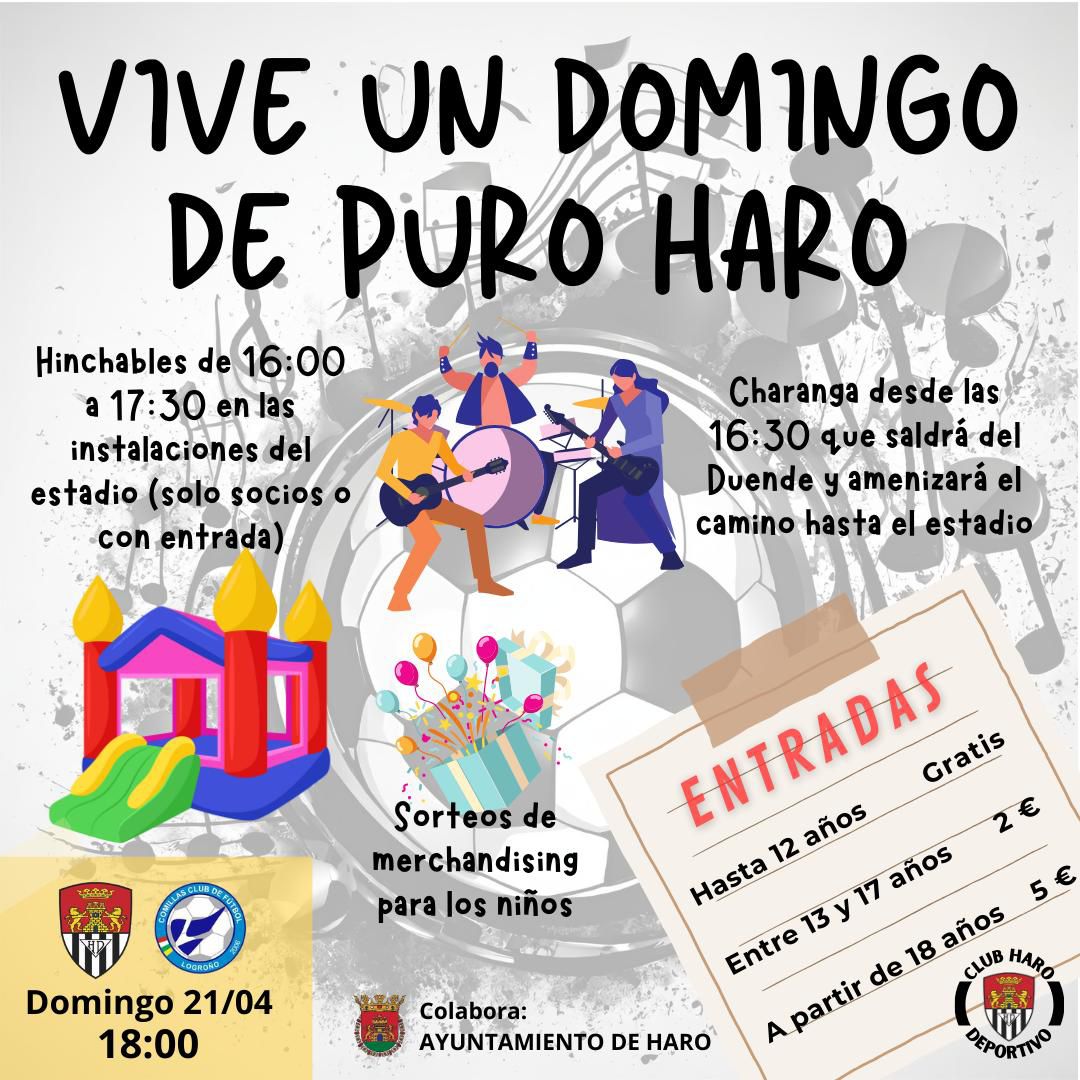 Charanga, hinchables y sorteos para animar el partido del Haro de este domingo 1 Charanga, hinchables y sorteos para animar el partido del Haro de este domingo 1