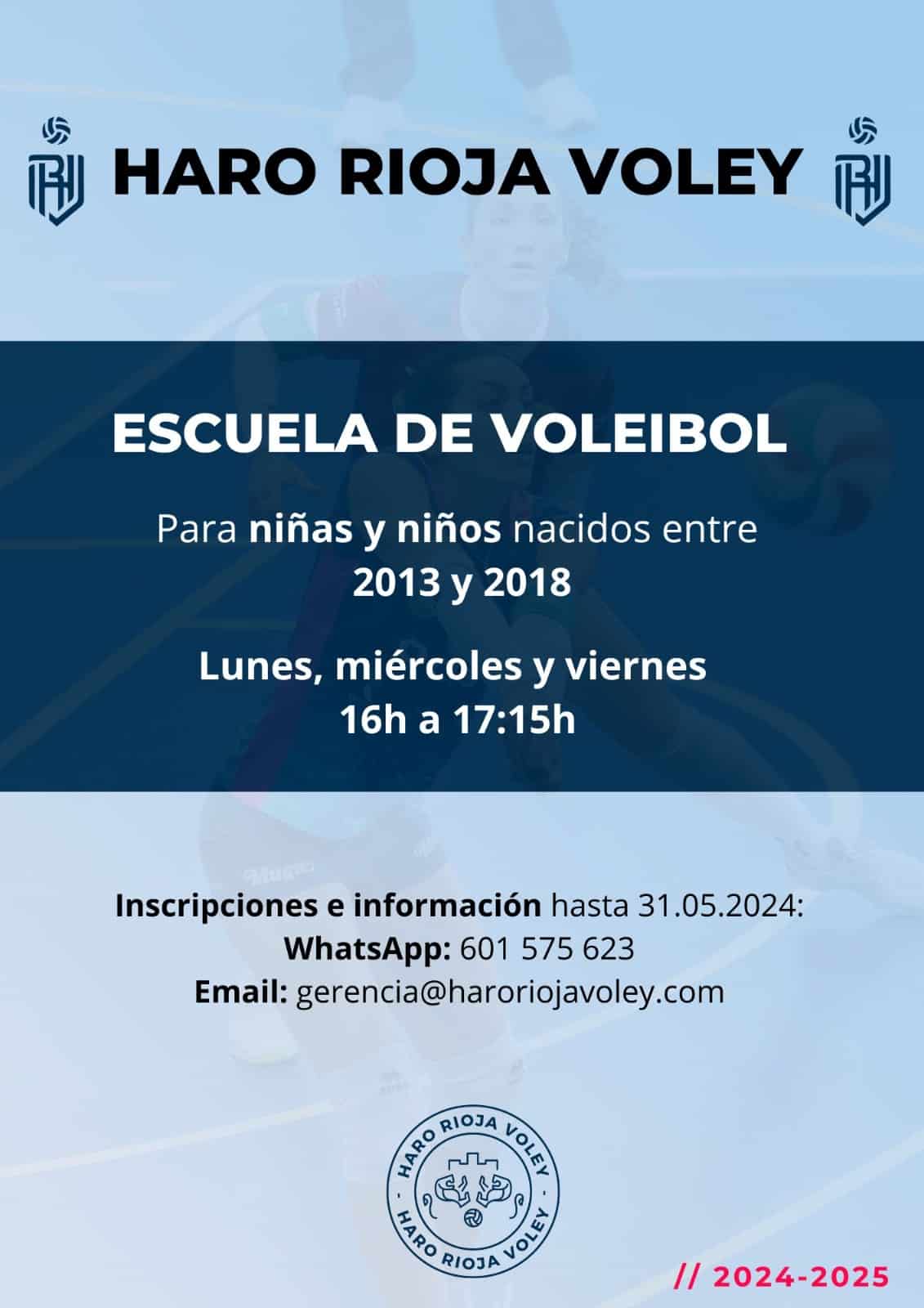 El Haro Rioja Vóley anuncia la puesta en marcha de la Escuela de Voleibol 1