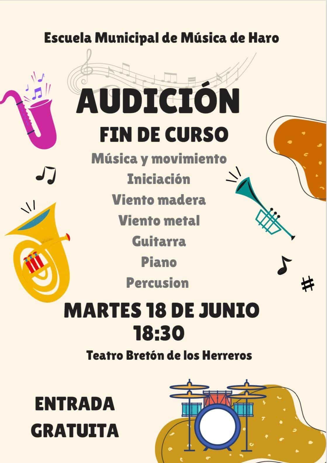 La Escuela Municipal de Música de Haro celebra el próximo martes su audición de fin de curso 1