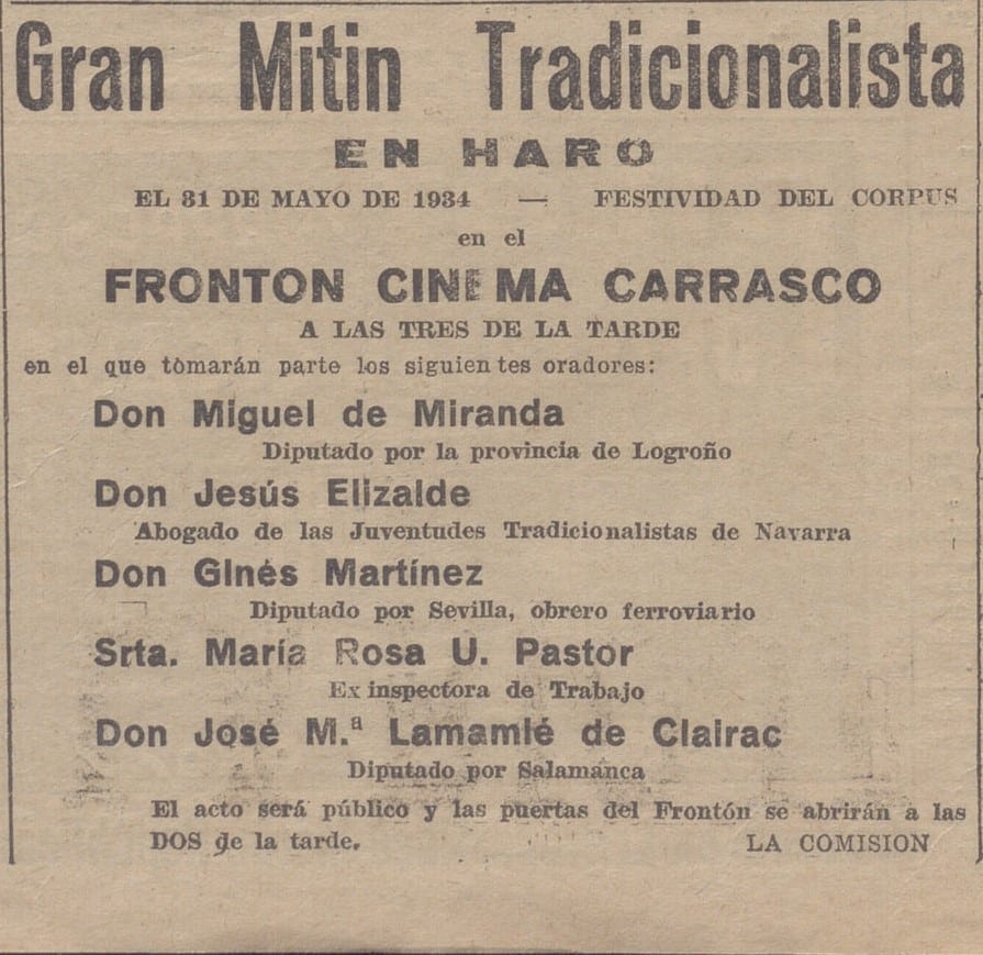 Pagos urbanos: los términos al sur de Haro y sus hitos más importantes (VI): los mítines en el Frontón Carrasco 4 Pagos urbanos: los términos al sur de Haro y sus hitos más importantes (VI): los mítines en el Frontón Carrasco 4