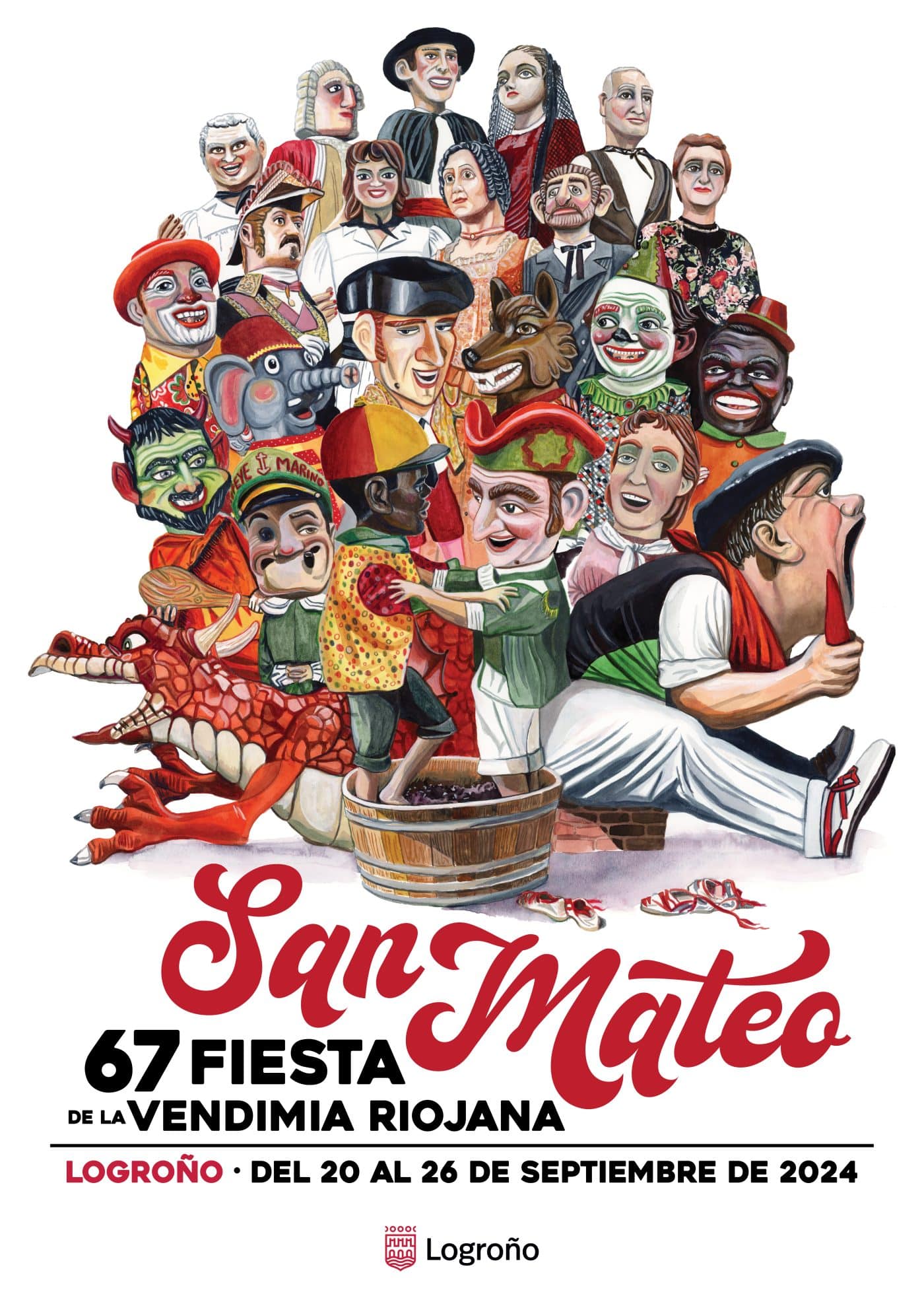 'Gigantes y Cabezudos vendimiando' será el cartel anunciador de las Fiestas de San Mateo 2024 1