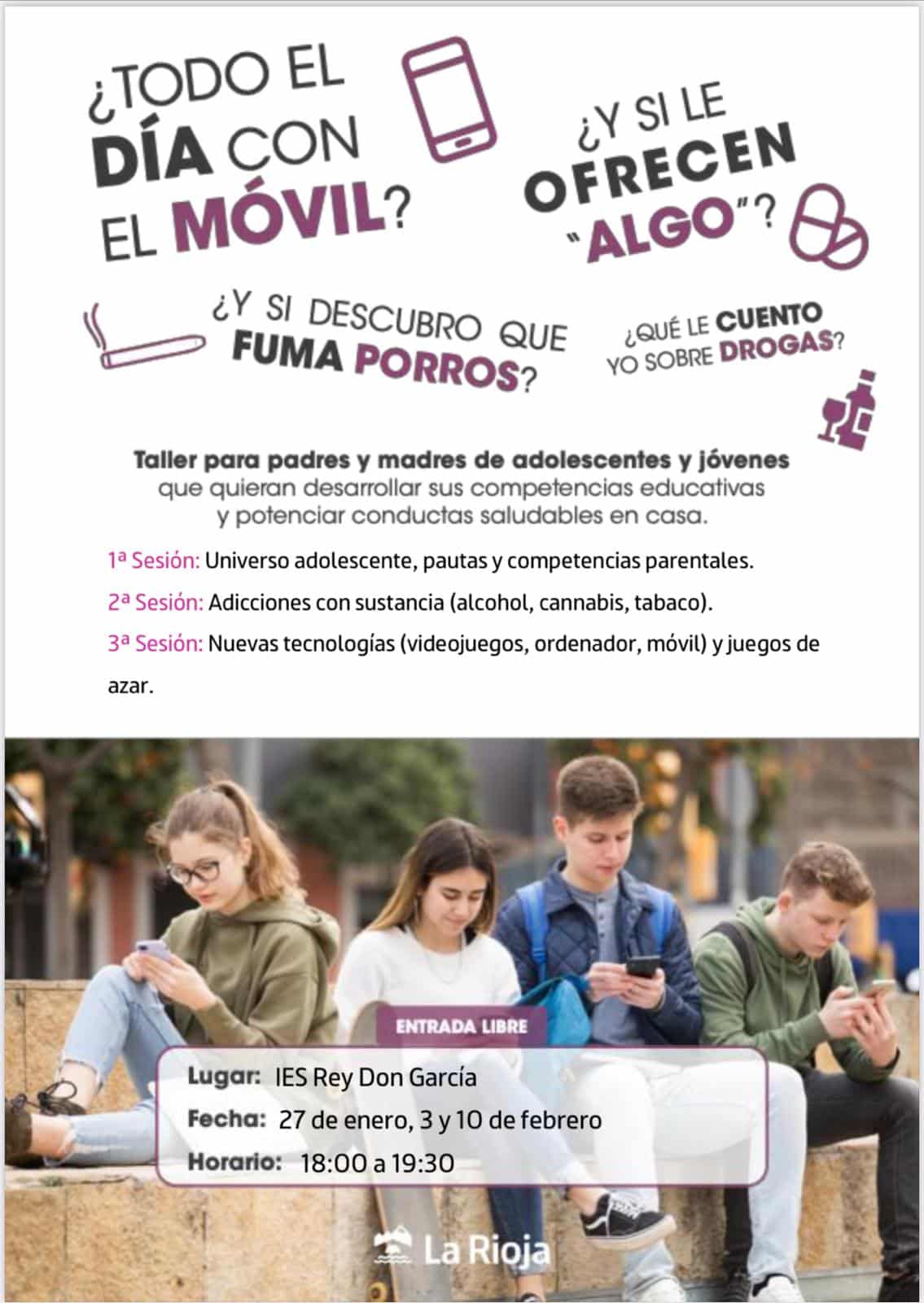 La Escuela de Salud impartirá en el IES Rey Don García de Nájera un taller para padres y madres 1