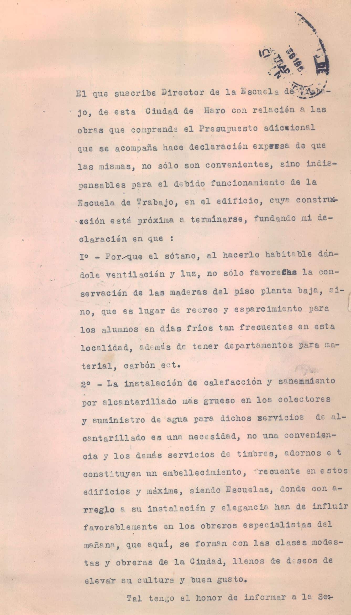 La enseñanza entre institutos en Haro (XXVI): 1951 1