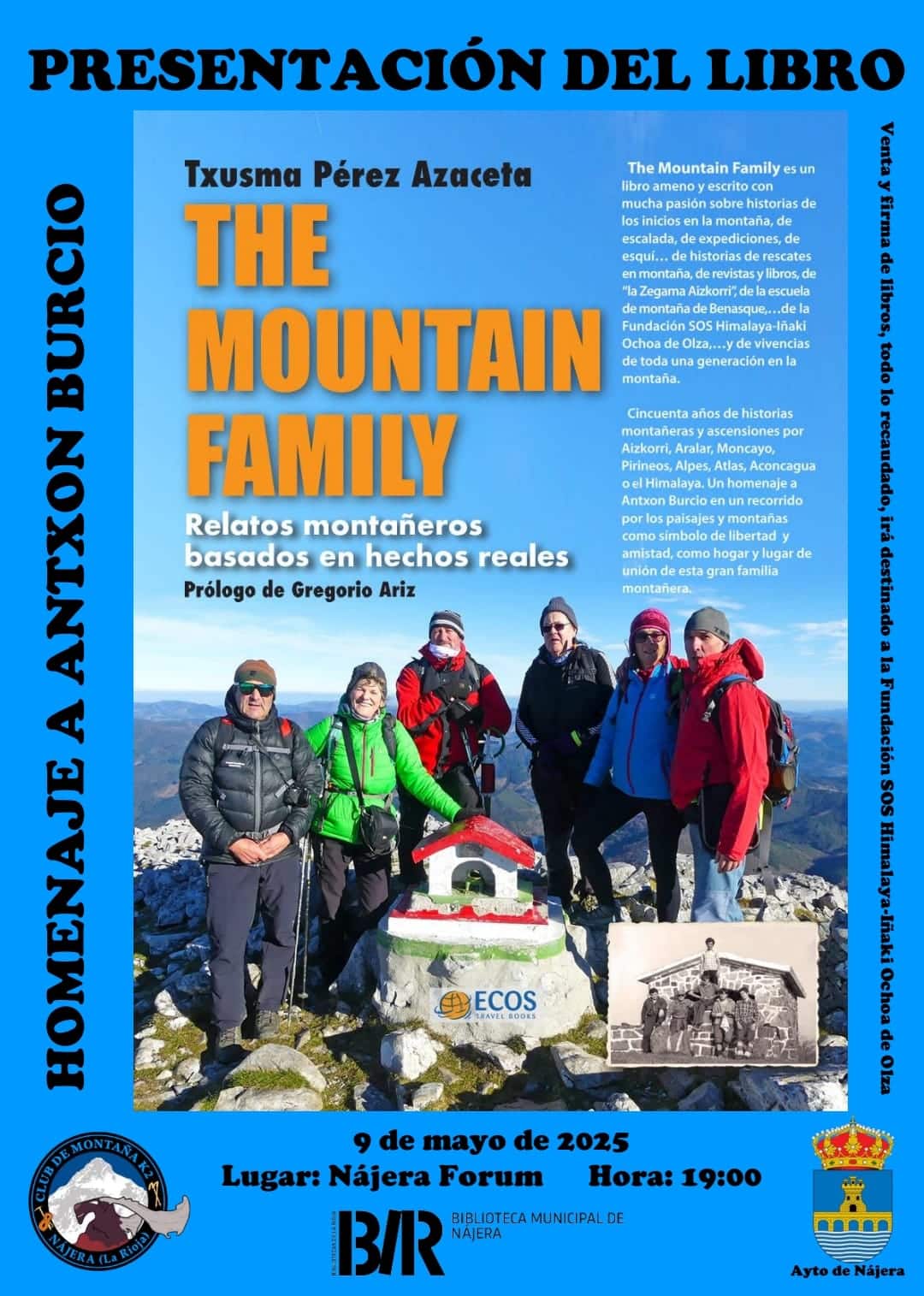 Nájera acoge la presentación del libro 'The Mountain Family', en homenaje a Antxon Burcio 2