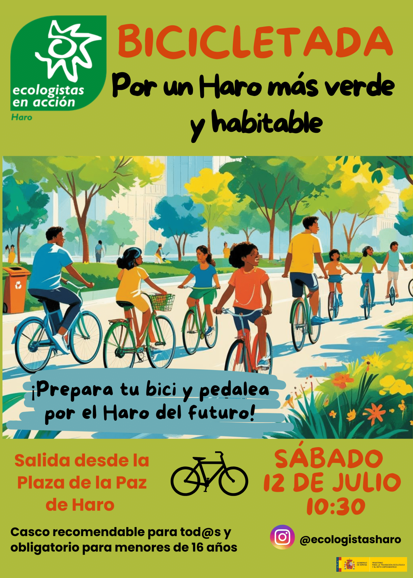 Ecologistas en Acción de Haro celebra una 'bicicletada' en defensa de los árboles centenarios de la avenida Bretón de los Herreros 1 Ecologistas en Acción de Haro celebra una 'bicicletada' en defensa de los árboles centenarios de la avenida Bretón de los Herreros 1