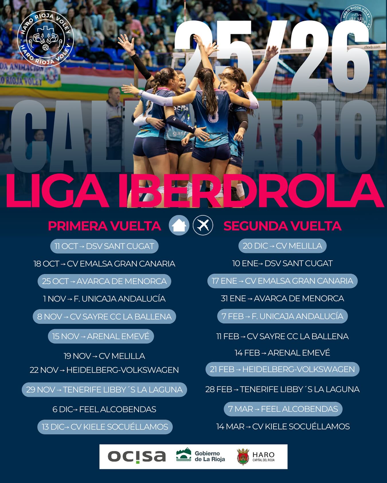 El OCISA Haro arrancará la Liga Iberdrola en casa ante el DSV Sant Cugat 1 El OCISA Haro arrancará la Liga Iberdrola en casa ante el DSV Sant Cugat 1