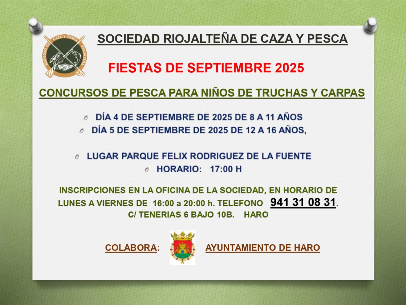 La Sociedad Riojalteña impulsa la afición por la pesca entre los más jóvenes con los tradicionales concursos de fiestas de septiembre 1