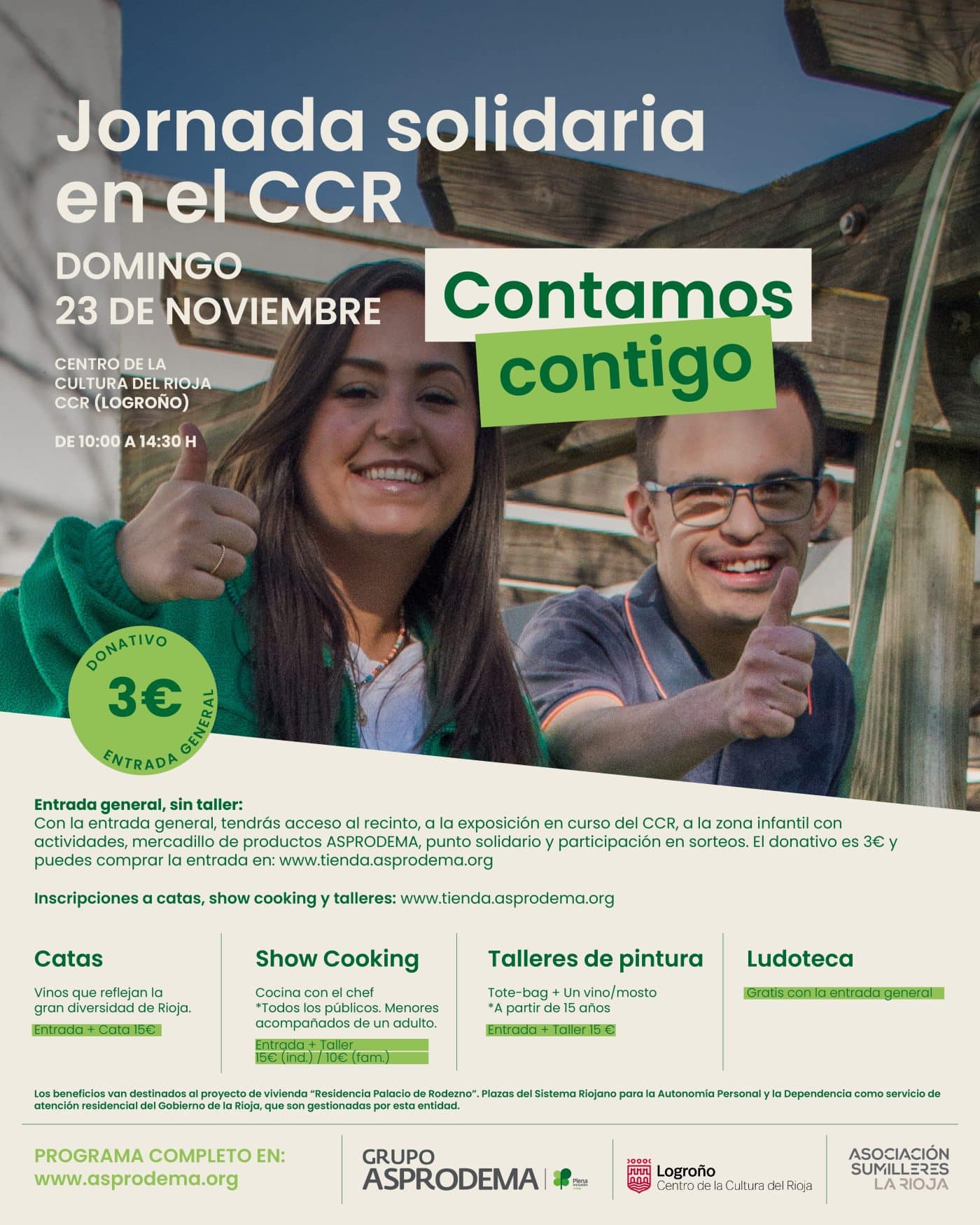 Asprodema celebra en el CCR una jornada solidaria para recaudar fondos para su proyecto de ampliación de la residencia de Nájera 1 Asprodema celebra en el CCR una jornada solidaria para recaudar fondos para su proyecto de ampliación de la residencia de Nájera 1