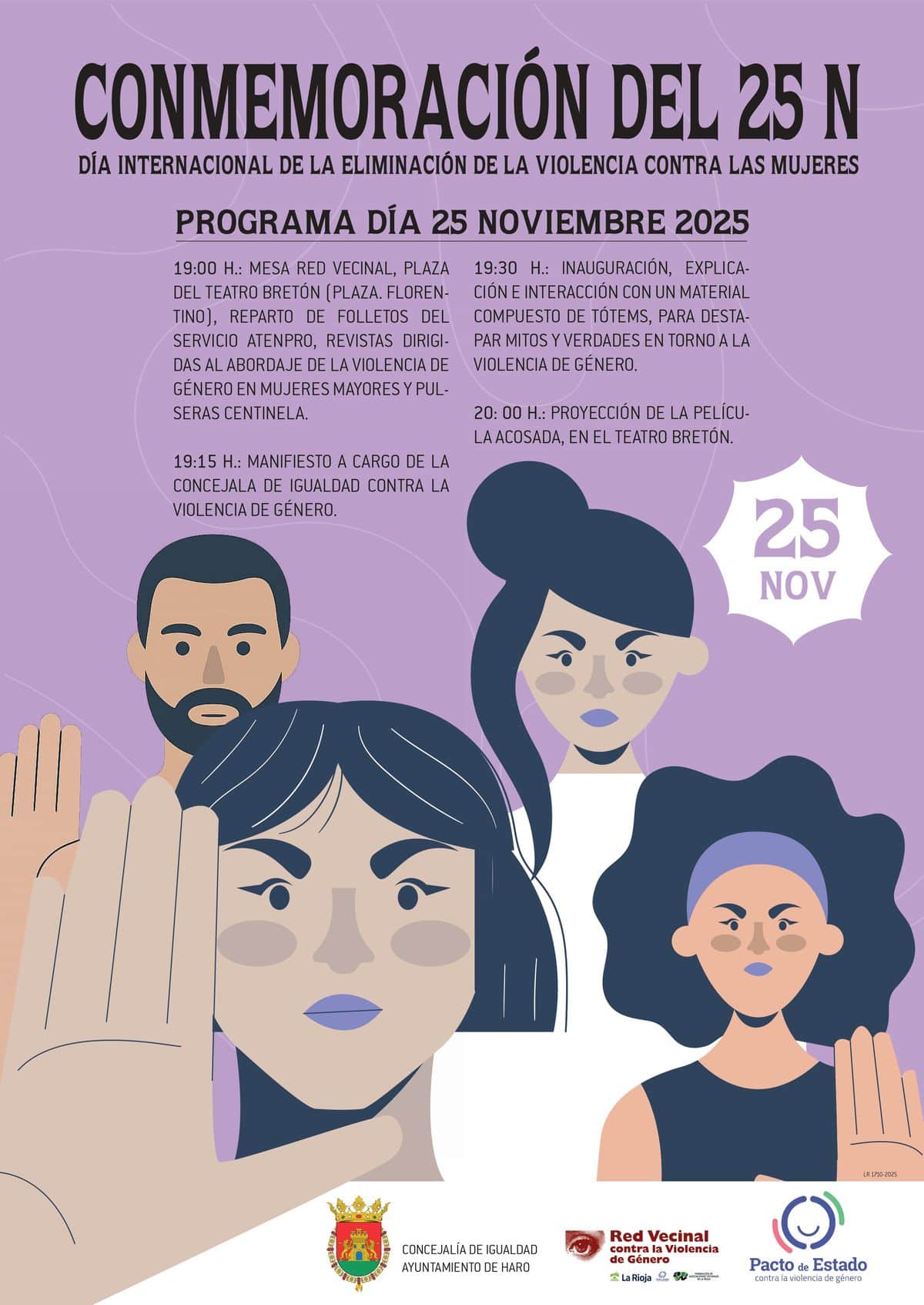 Haro conmemorará el 25N con actividades de concienciación y la película 'Acosada' 1