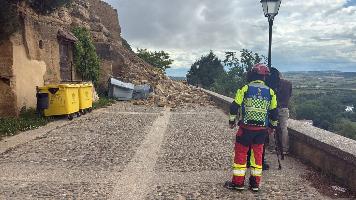 Susto en San Vicente de la Sonsierra: se viene abajo parte de la muralla 1