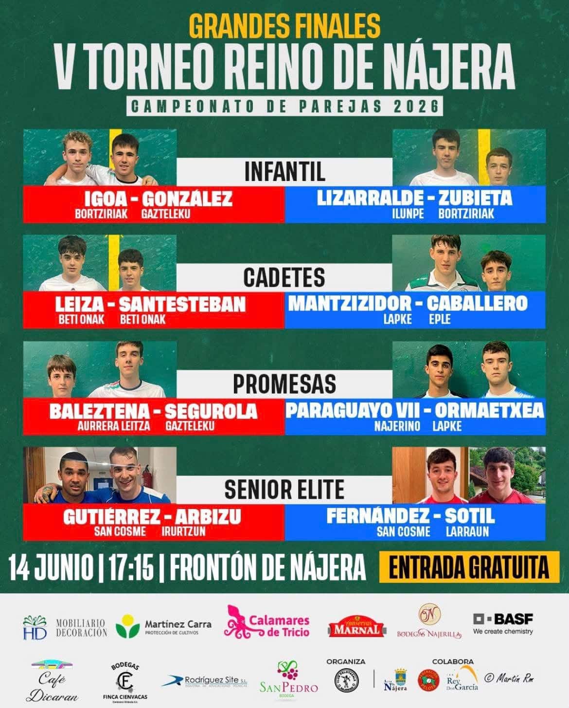 El V Torneo Reino de Nájera coronará este domingo a sus campeones con una final riojana en la categoría reina 1