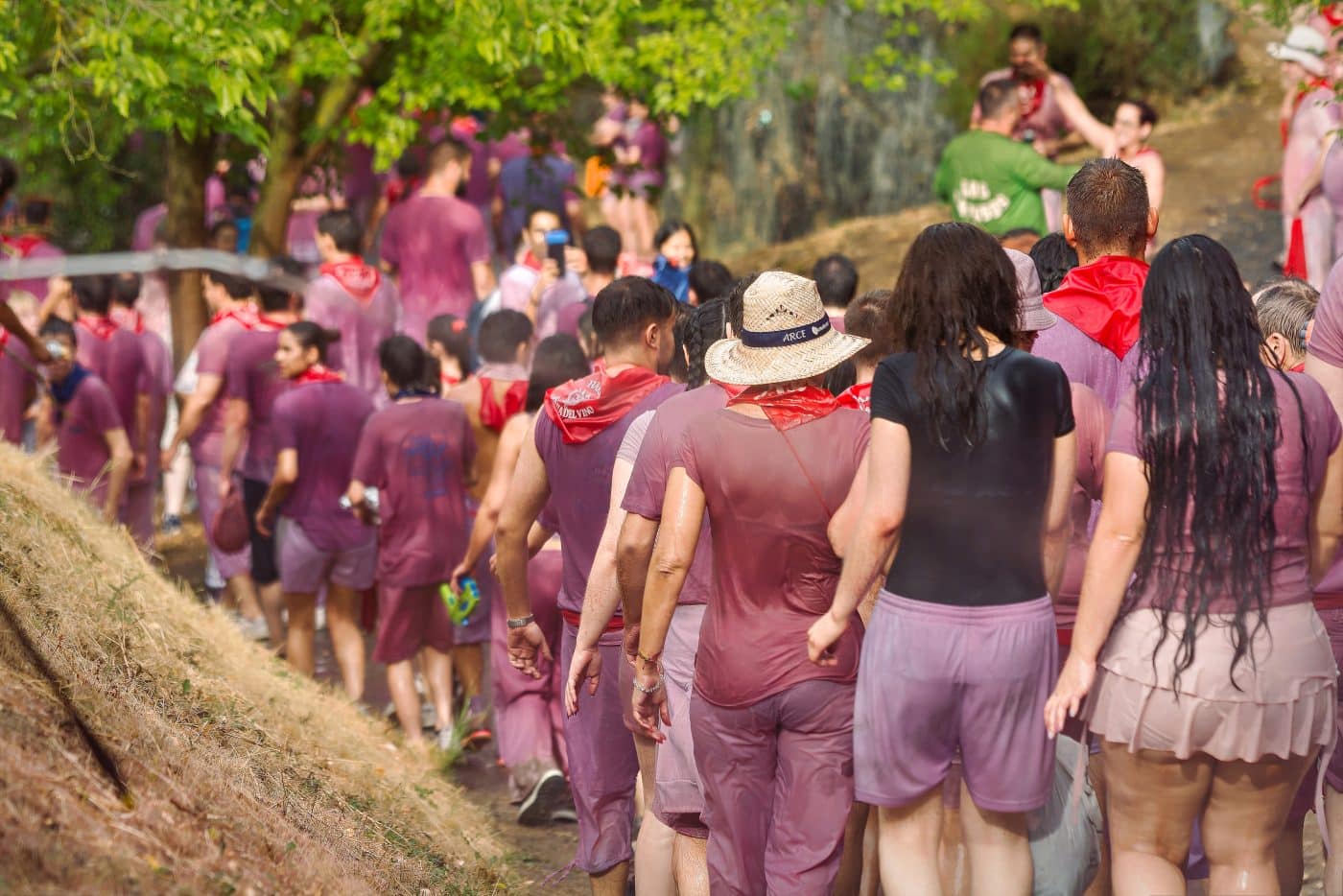 FOTOS: La Batalla del Vino vuelve a teñir de granate los Riscos de Bilibio en un histórico San Pedro 2