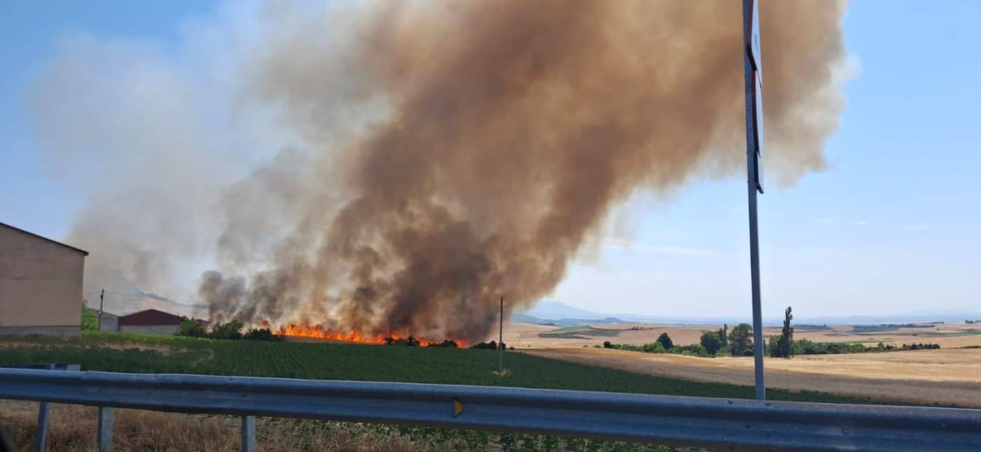 Un incendio moviliza un amplio dispositivo de extinción en Foncea 1