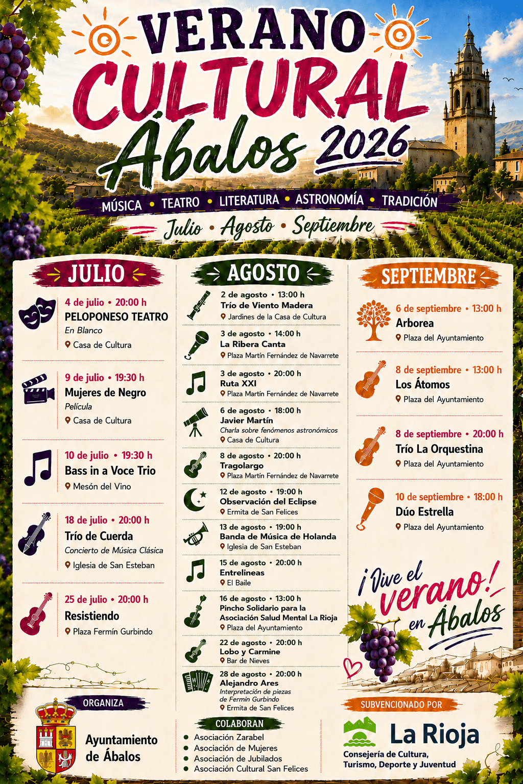 La música de cámara abrirá este sábado el Verano Cultural de Ábalos con un concierto de Rioja Filarmonía 1 La música de cámara abrirá este sábado el Verano Cultural de Ábalos con un concierto de Rioja Filarmonía 1