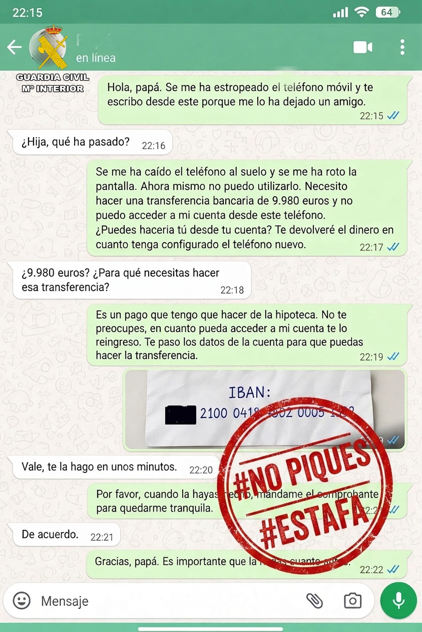 La Guardia Civil recupera casi 10.000 euros de una estafa en La Rioja perpetrada con una voz clonada por IA 1