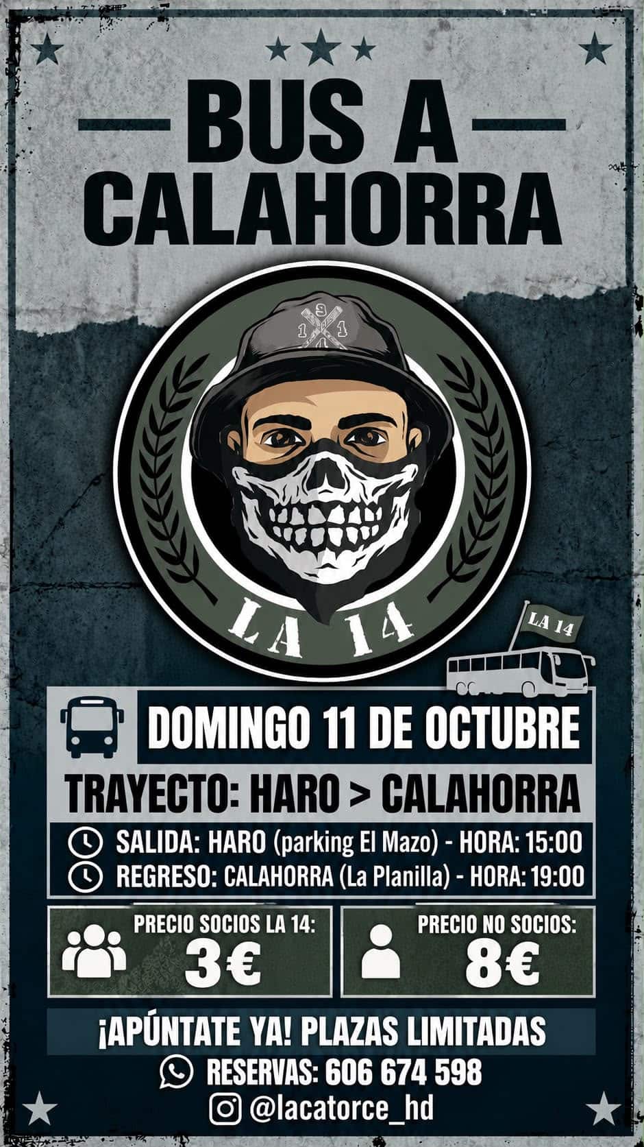 La peña 'La 14' organiza un autobús para acompañar al Haro Deportivo en Calahorra 1