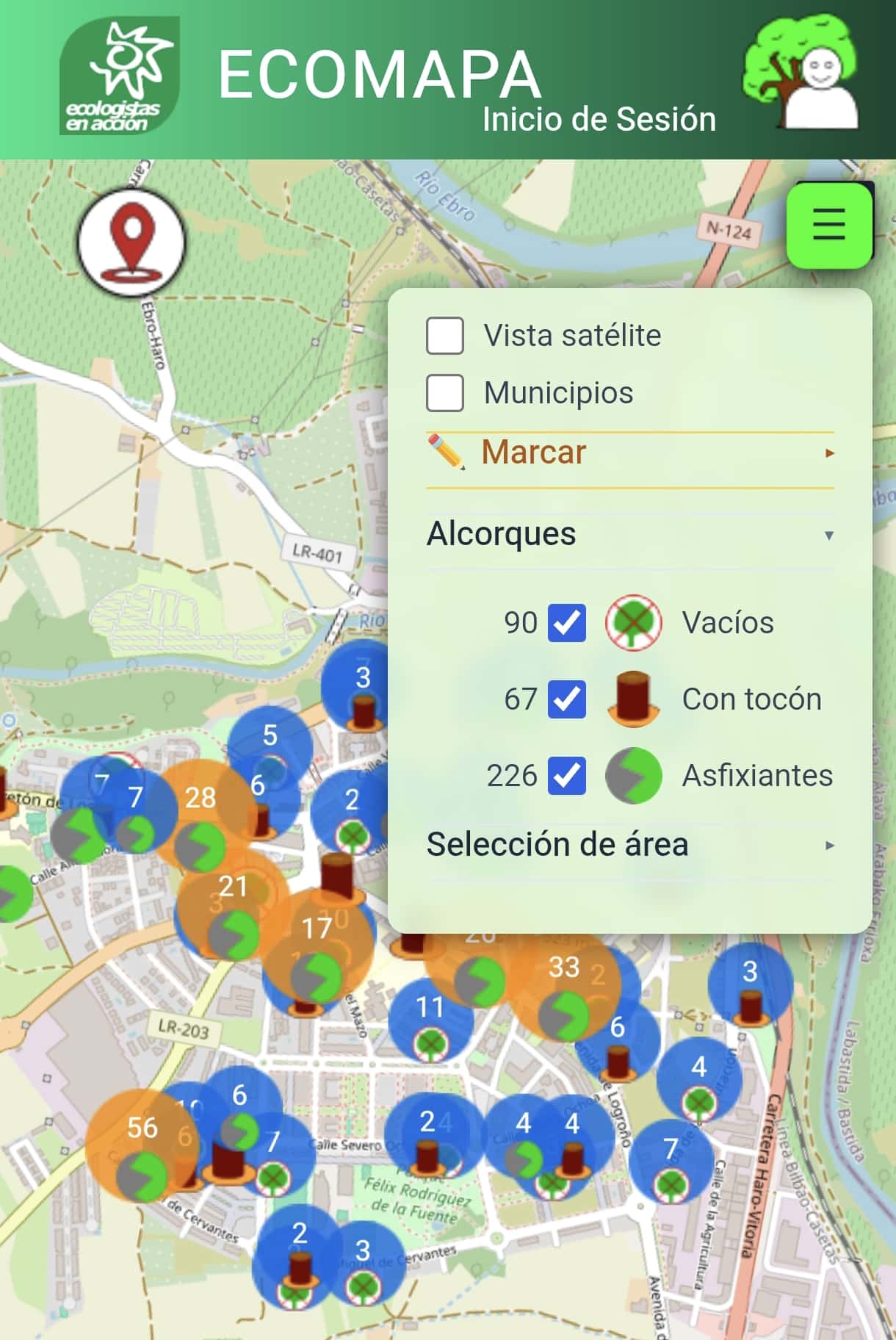 El ecomapeo ciudadano registra 383 alcorques con deficiencias en Haro 2